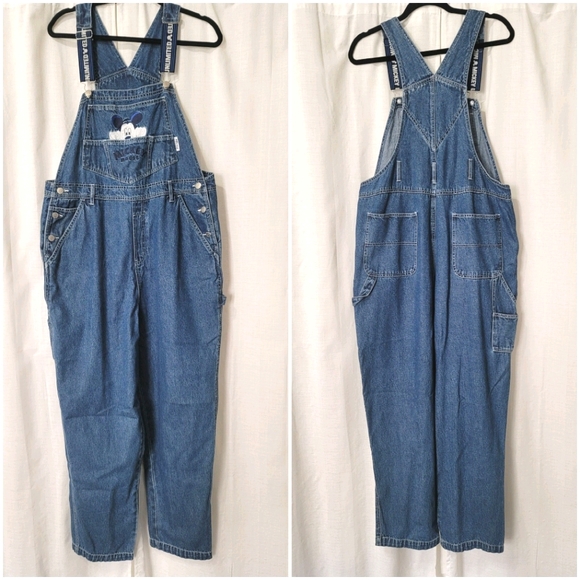 Disney Denim - Vintage RARE Disney Mickey embroidered overalls